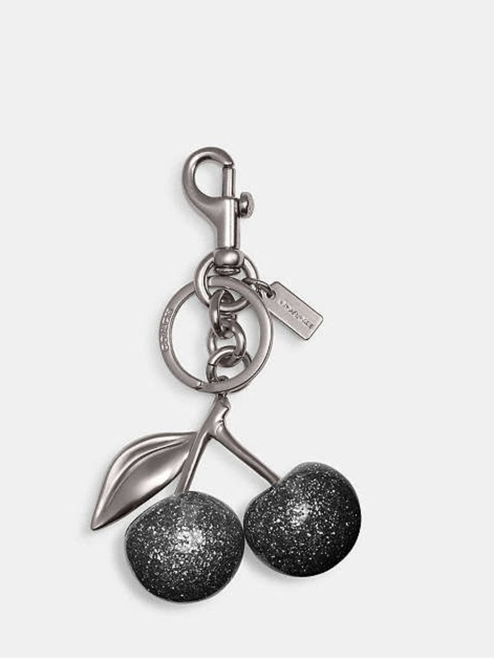 Coach Cherry Charm KeyFob 77840 Silver/Silver New